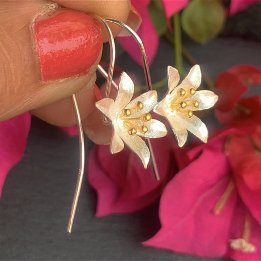 FLOWER HEAD HOOK EARRINGS-ASTI003