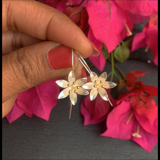 FLOWER HEAD HOOK EARRINGS-ASTI003