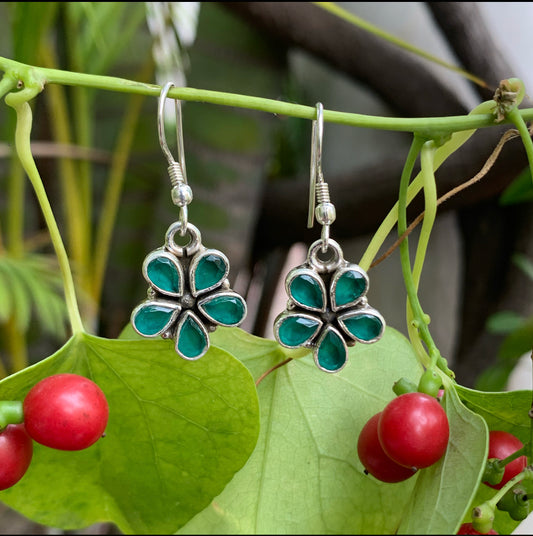 Green flower earring -AS2484